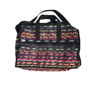 Lesportsac Weekender Multicolor Travel Bag With Matching Travel Pouch